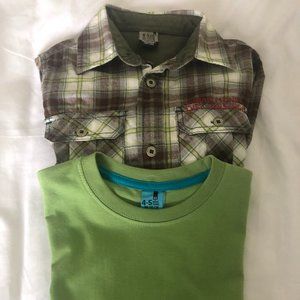 Boys Plaid shirt and t-shirt ensemble Size 4/5